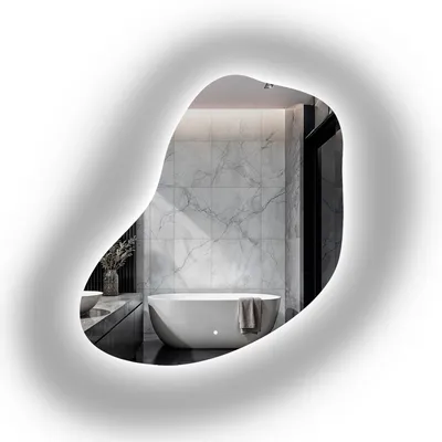 Image de Alfaram Miroir mural organique KWARC LED  104 x 110, de forme irrégulière, pour la salle de bains ou le salon