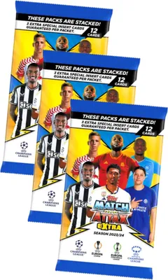 Produktbild von Topps Match Attax Karten Champions League Extra 2023-2024 - 3 Booster Sammelkarten