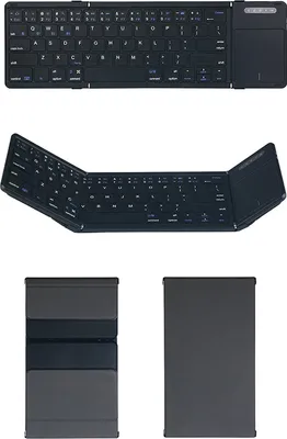 Produktbild von INF Faltbare kabellose Tastatur mit Lederhülle - Tragbares Design