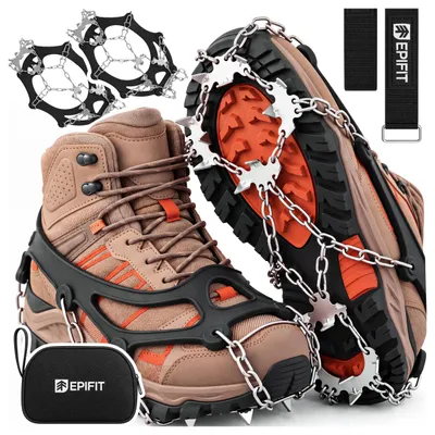 Produktbild von Epifit Schuhspikes Schuhspitzen Gleitschutz bei Eis und Schnee Rutschfeste Aufstecker Schnee-Steigeisen Größe 41–44, Klova 19 L