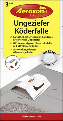 Produktbild von Aeroxon Ungeziefer-Köderfalle, Käferfalle, 0,5 Jahr(e), Weiß, Box, 3 Stück(e)