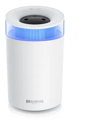 Image de Humidificateur et diffuseur d'arômes Brandson, avec un réservoir de 2,5 litres, 2 sorties de vapeur réglables, 3 modes de brumisation, éclairage LED 7 couleurs, minuterie, arrêt automatique, moins de 30 dB, couleur blanche