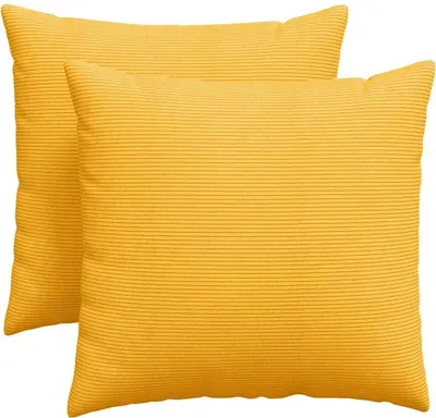 Obrázok produktu pre vidaXL Vankúš na pohovku 2 kusy Svetložltá 45 x 45 cm Manšestrová tkanina
