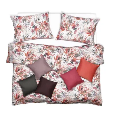 Obrázek produktu pro SCANquilt povlečení SATÉN DESIGN wild leaves cihlová 100% dlouhovlákná česaná bavlna 240 x 200/2 x 70 x 90 cm