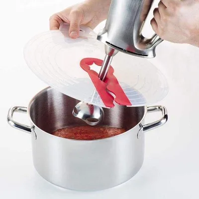 Zdjęcie produktu dla Silikonowa pokrywka kuchenna z osłoną przeciwbryzgową, uniwersalne narzędzie kuchenne do pieczenia, 31 cm