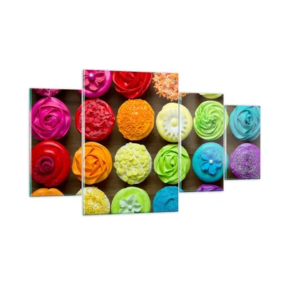 Produktbild von Bilder auf glas - Bunt kekse dekoration nachtisch - 160x90cm - Glasbilder - Wandbilder - Kunstdruck - zum Aufhängen bereit - Wanddekoration aus Glas - Glas Bilder - Wandbild auf Glas - GDL160x90-2692