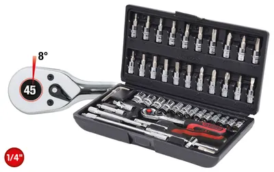 Image de KS TOOLS 1/4" CHROME+ Steckschlüssel-Satz,48-tlg. (918.0648)