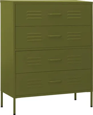 Obrázek produktu pro vidaXL Komoda olivově zelená 80x35x101,5 cm ocel