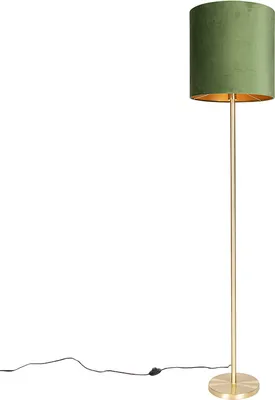 Produktbild von Botanische Stehlampe Messing mit Grünem Schirm 40 cm Simplo