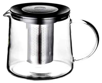 Produktbild von Teekanne aus hitzebeständigem Borosilikatglas, 600 ml, mit integriertem Sieb, tragbar für Zuhause und Blumentee