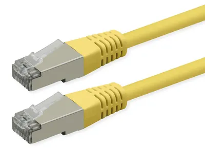 Produktbild von ROLINE Patchkabel Cat.6 (Class E), PoE, S/FTP (PiMF), gelb, 0,3 m
