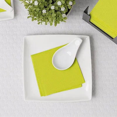 Zdjęcie produktu dla Serwetka 2-warstwowa wytłaczana pistacjowa 20x20cm, 100szt