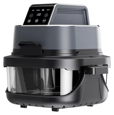 Produktbild von Airfryer Heißluftfritteuse - AF02 - 4 l Kapazität - 1500 W - Sichtfenster - Glasbehälter - 220–240 V - LFGB- - schwarz