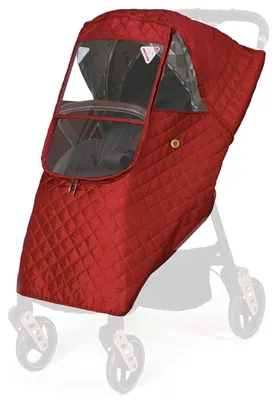 Produktbild von Kinderwagen Regenschutz – Universal Regenverdeck mit Sichtfenster – Winddicht – Winterabdeckung – Schnee- und Staubschutz – für Kinderwagen – Rot