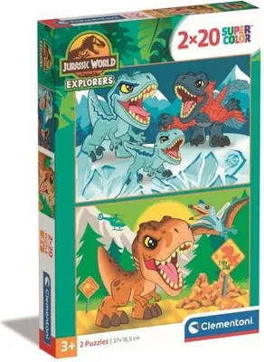 Immagine prodotto di Clementoni Jurassic World Puzzle, confezione da 2, 2 x 20 pezzi, 27 x 19 cm, dai 3 anni in su