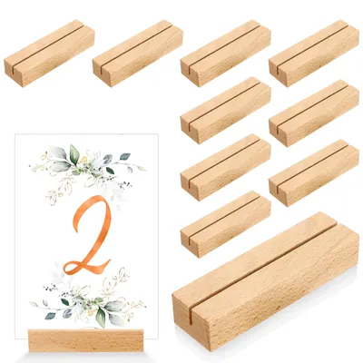 Productafbeelding van Set van 10 houten kaartenhouders voor tafeldecoratie