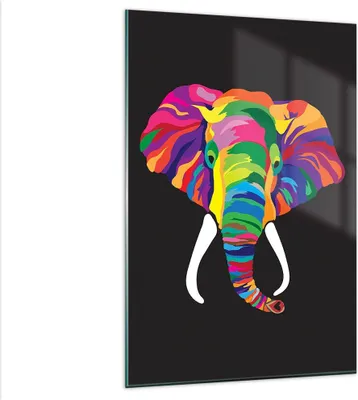 Produktbild von Bilder auf glas - Einteilig - Elefant spaß bunt tier - 80x120cm - Glasbilder - Wandbilder - Bilder - zum Aufhängen bereit - Wanddekoration aus Glas - Glas Bilder - Wandbild auf Glas - GPA80x120-2928