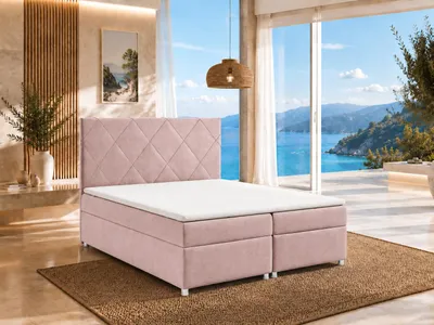 Produktbild von Best for Home Boxspringbett mit Bettkasten Trinity K-7 Bonellfederkern inkl. Topper, mit Lieferung, Aufbau & Entsorgung 160x200-Rosa, KI-generiertes Bild