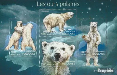 Produktbild von Briefmarken Togo 2015 Mi 6877-6880 Kleinbogen (kompl. Ausgabe) postfrisch Eisbären