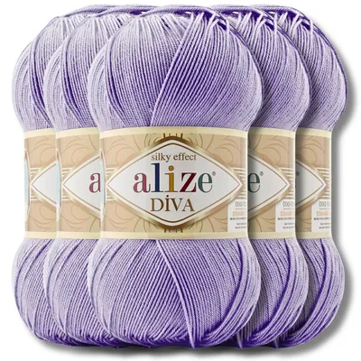 Produktbild von Alize 5x 100g Diva Wolle, Uni, Häkeln, Stricken (158)