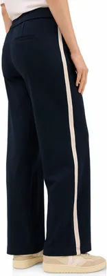 Produktbild von Cecil Damen Stoffhose dunkelblau lange Passform mit weitem Bein unifarben