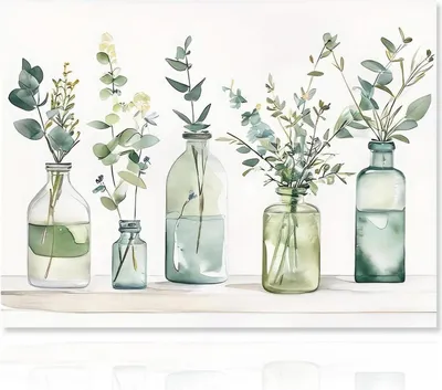 Zdjęcie produktu dla Botaniczne fototapety ścienne rośliny butelki płótno sztuka łazienka sypialnia 30x40cm