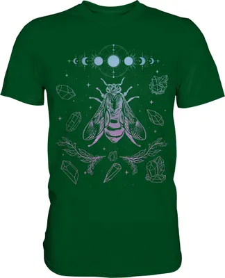 Produktbild von Mond Biene Insekten T-Shirt – Bottle Green / XL