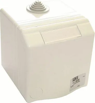 Immagine prodotto di Presa a muro Elso CEE Design, 16A, 5p, 6h, IP44, RAL9016, bianco traffico, 1 pz.