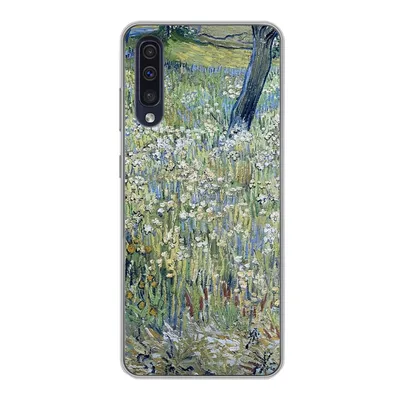 Produktbild von MuchoWow® Handyhülle Schutzhülle Hülle für Samsung Galaxy A30s Baumstämme im Gras - Vincent van Gogh Silikon Softcase Handy Hülle - Karteninhaber
