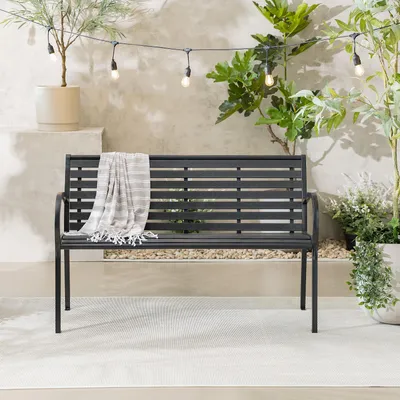 Produktbild von home24 Gartenbank - Stahl / Polywood