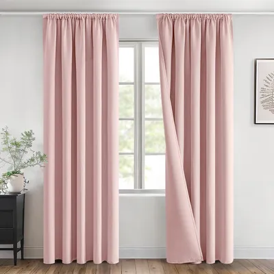 Immagine prodotto di Tende oscuranti con passamaneria plissettata - Rosa tenue - Tende - Opache - Set di 2 - Tende moderne - Tende oscuranti