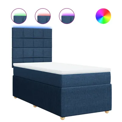 Produktbild von vidaXL Boxspringbett mit Matratze Blau 90x200 cm Stoff