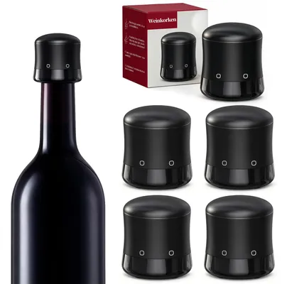 Weinverschluss-Set, 4 Stück, Edelstahl, für Flaschen 18-19 mm