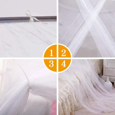 Immagine prodotto di Zanzariera a maglia fine per letti - protezione contro gli insetti, 200 x 220 x 210 cm, bianco