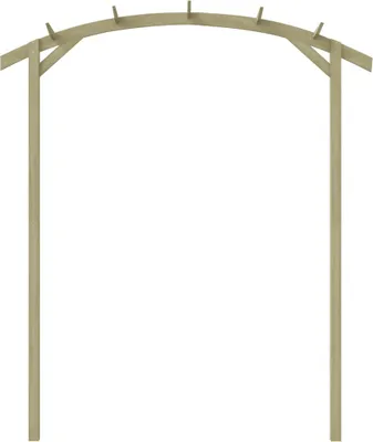 A wooden garden pergola arch.