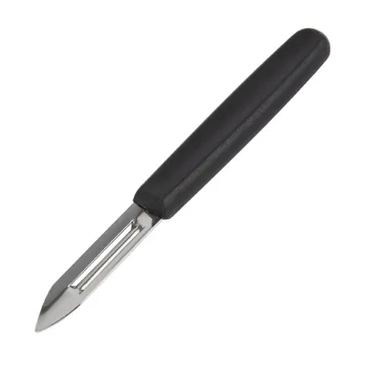 Produktbild von Sparschäler mit zwei Klingen, gefertigt aus rostfreiem Edelstahl, 30g