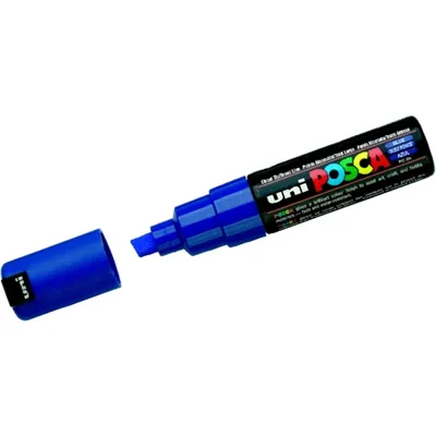 Zdjęcie produktu dla POSCA PC-8K, Niebieski, Wielobarwny, 1 kol., Atrament na bazie wody, Końcówka ścięta, Okrągły