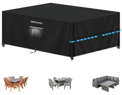 Produktbild von Abdeckplane Gartenmöbel 420D Oxford Wasserdicht UV Beständig 300x200x90cm Schwarz