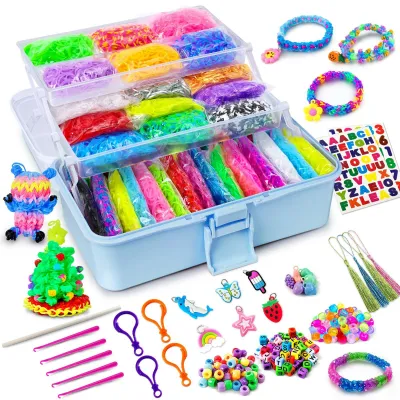 Productafbeelding van 45 Kleuren Loombanden Set met Opbergdoos