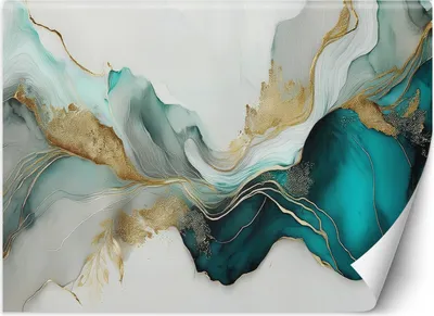 Produktbild von Vlies fototapete Marmor Textur Glamour 350x245 cm Feeby Türkis inkl. Kleber einfache Montage