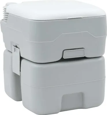 Produktbild von PUEAZU Camping-Toilette Grau und Weiß 41,5 x 36,5 x 42 cm Polyethylen - Campingtoiletten &15032