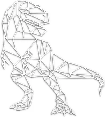Produktbild von Wanddeko Metall Wandbild Metallbild Geometrische Wandkunst T-Rex 40 x 45 cm, Farbe:T-Rex Weiß