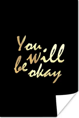 Produktbild von MuchoWow® Poster Zitat - Motivation - Gold - Schwarz 60x90 cm - Wanddekoration
