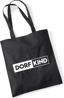 Produktbild von Huuraa Jutebeutel Dorfkind Modern 10 Liter Black Baumwolle Tasche Geschenkidee