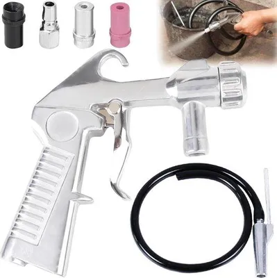 Image de Kit de pistolet pulvérisateur en céramique - avec tuyau en caoutchouc - buse en céramique et embout métallique - raccord d'air (1 m).