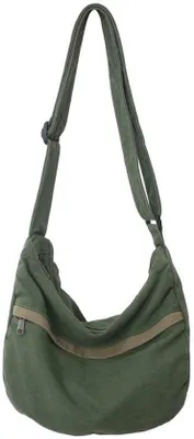 Productafbeelding van Canvas Messenger Bag - Hobo Crossbody Groen