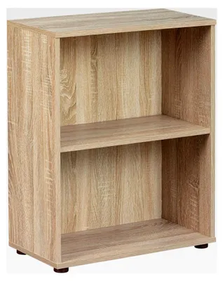 Produktbild von Bücherregal - Standregal - 2 Fächer - Höhenverstellbare Böden - Holzregal - Wohnzimmer - Arbeitszimmer - Eichenfinisch, Sonoma Eiche Nachbildung