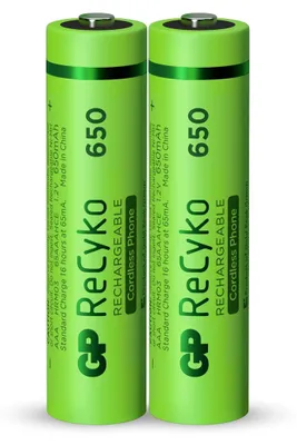 Produktbild von GP Batteries 12065AAAHCE-C2, Wiederaufladbarer Akku, AAA, Nickel-Metallhydrid (NiMH), 1,2 V, 2 Stück(e), 650 mAh