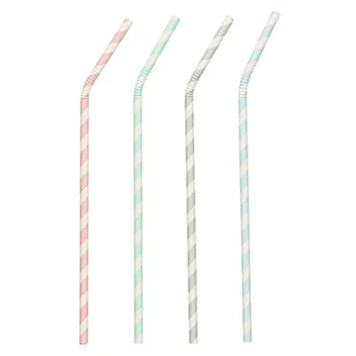 Obrázok produktu pre Papstar papierové slamky čisté 6 mm 22 cm rôzne farby Stripes
