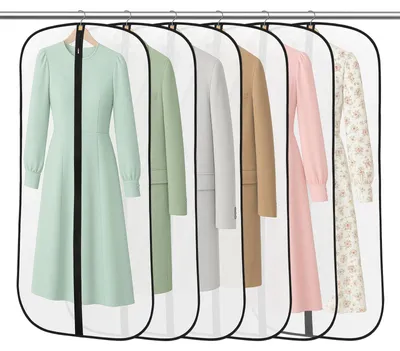Productafbeelding van Kledingzakken - 6 stuks - Transparante kledingbeschermhoezen - 120 x 60 cm
